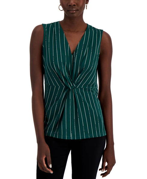 Alfani Printed Twist Front Sleeveless Top